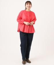 OLBKA05089 eur3(エウルキューブ) 【大きいサイズ】コットンフリルブラウス レッド(05)