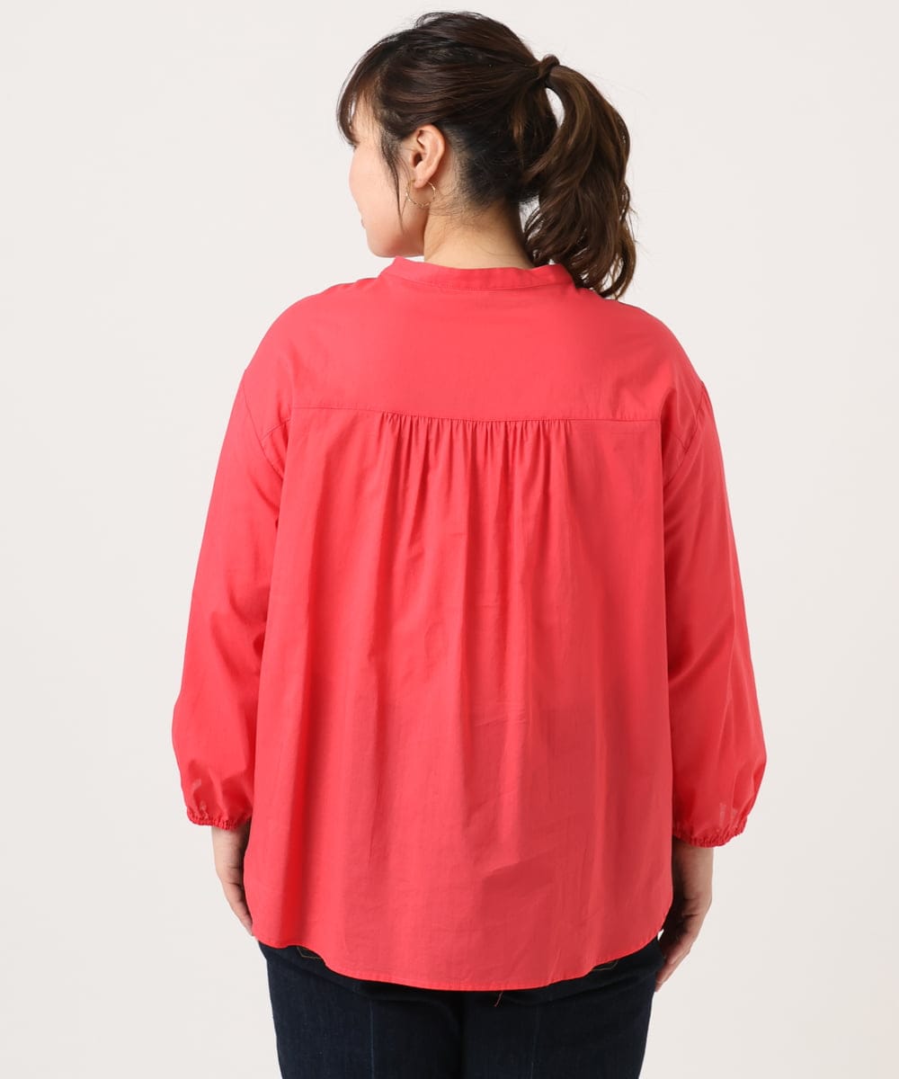 OLBKA05089 eur3(エウルキューブ) 【大きいサイズ】コットンフリルブラウス レッド(05)