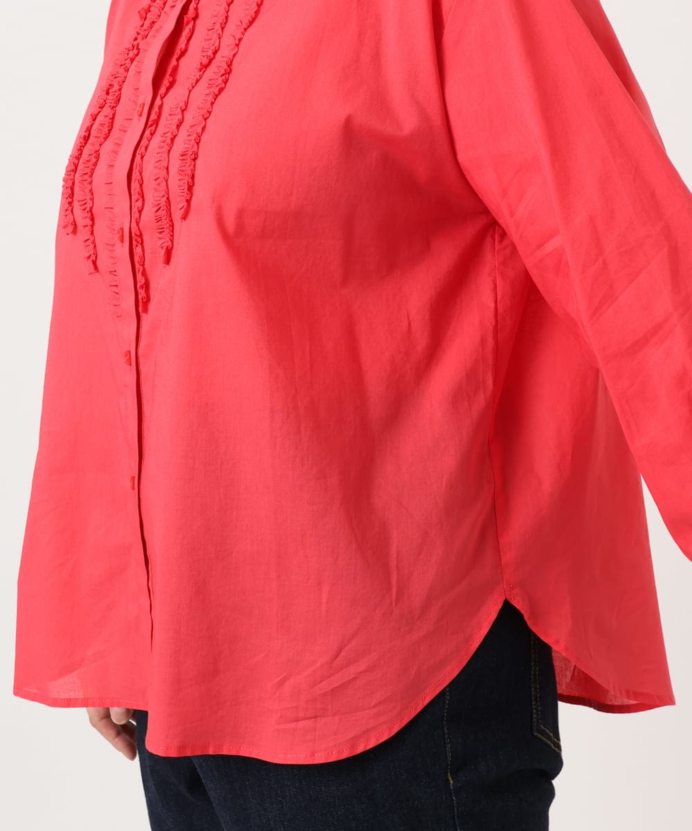 OLBKA05089 eur3(エウルキューブ) 【大きいサイズ】コットンフリルブラウス レッド(05)