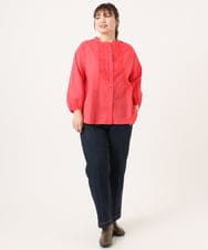 OLBKA05089 eur3(エウルキューブ) 【大きいサイズ】コットンフリルブラウス レッド(05)