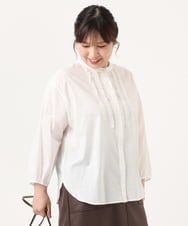 OLBKA05089 eur3(エウルキューブ) 【大きいサイズ】コットンフリルブラウス アイボリー(80)