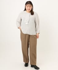 OLBKD07089 eur3(エウルキューブ) 【WEB先行販売】【大きいサイズ/洗える/11号サイズあり】カスケードディテールブラウス アイボリー