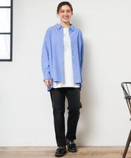 OLBKD14099 eur3(エウルキューブ) 【大きいサイズ】ドロップショルダーシャツ ブルー
