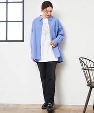 OLBKD14099 eur3(エウルキューブ) 【大きいサイズ】ドロップショルダーシャツ ブルー