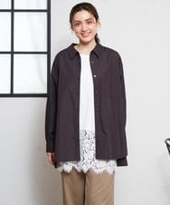 OLBKD14099 eur3(エウルキューブ) 【大きいサイズ】ドロップショルダーシャツ ダークブラウン