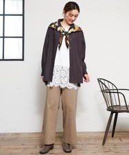 OLBKD14099 eur3(エウルキューブ) 【大きいサイズ】ドロップショルダーシャツ ダークブラウン