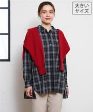 OLBKD14099 eur3(エウルキューブ) 【大きいサイズ】ドロップショルダーシャツ ブラック