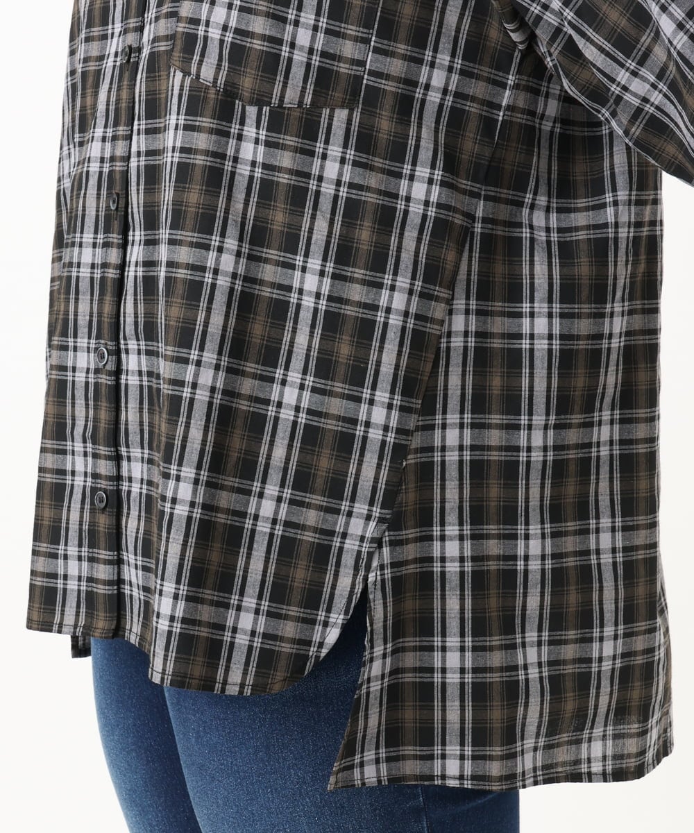 OLBKD14099 eur3(エウルキューブ) 【大きいサイズ】ドロップショルダーシャツ ブラック