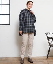 OLBKD14099 eur3(エウルキューブ) 【大きいサイズ】ドロップショルダーシャツ ブラック