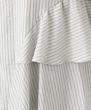 OLBKD16099 eur3(エウルキューブ) 【大きいサイズ】ストライプティアードシャツ グレージュ