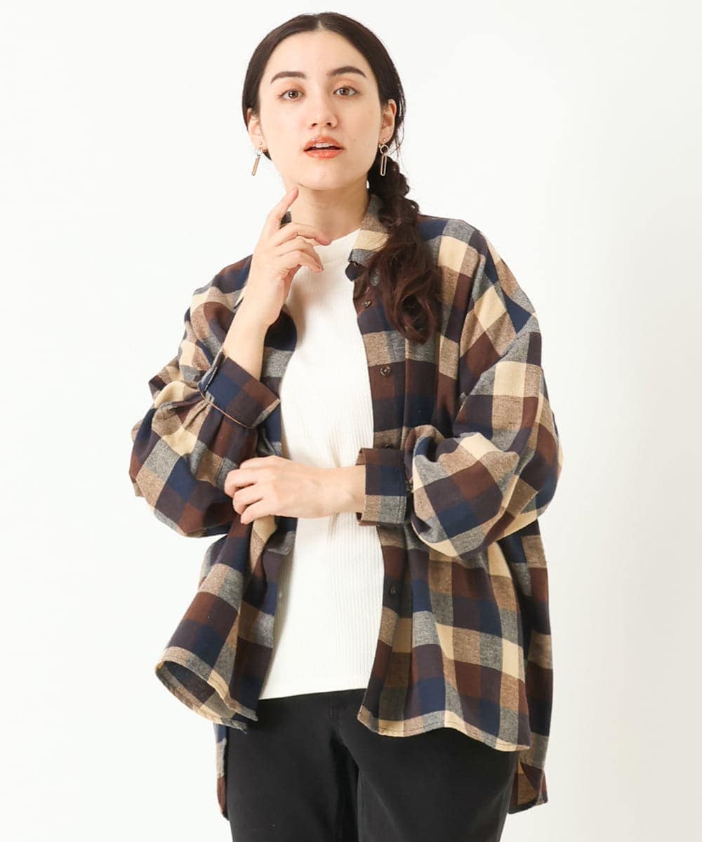 大きいサイズ/11号サイズあり】ブロックチェックネルシャツ(ブラウス・シャツ) | eur3(エウルキューブ)｜イトキンオンラインストア