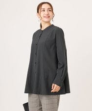 OLBLA12099 eur3(エウルキューブ) 【WEB先行販売】【大きいサイズ】バンドカラーブラウス ダークグレー(93)
