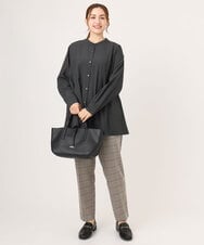 OLBLA12099 eur3(エウルキューブ) 【WEB先行販売】【大きいサイズ】バンドカラーブラウス ダークグレー(93)