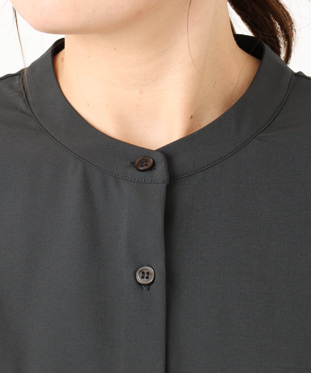 OLBLA12099 eur3(エウルキューブ) 【WEB先行販売】【大きいサイズ】バンドカラーブラウス ダークグレー(93)