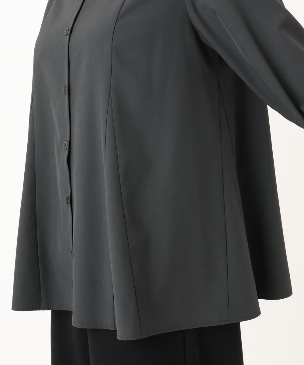 OLBLA12099 eur3(エウルキューブ) 【WEB先行販売】【大きいサイズ】バンドカラーブラウス ダークグレー(93)