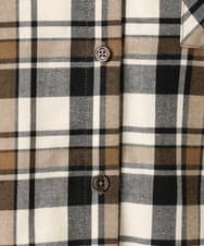 OLBLA13099 eur3(エウルキューブ) 【WEB先行販売】【大きいサイズ】チェック柄ネルシャツ モカ(84)