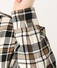 OLBLA13099 eur3(エウルキューブ) 【WEB先行販売】【大きいサイズ】チェック柄ネルシャツ モカ(84)