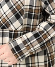 OLBLA13099 eur3(エウルキューブ) 【WEB先行販売】【大きいサイズ】チェック柄ネルシャツ モカ(84)