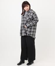 OLBLA13099 eur3(エウルキューブ) 【大きいサイズ】チェック柄ネルシャツ ブラック(94)