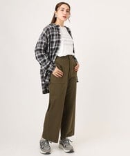 OLBLA13099 eur3(エウルキューブ) 【WEB先行販売】【大きいサイズ】チェック柄ネルシャツ ブラック(94)