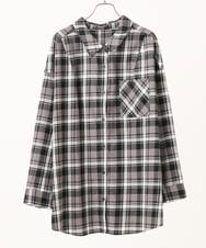 OLBLA13099 eur3(エウルキューブ) 【WEB先行販売】【大きいサイズ】チェック柄ネルシャツ ブラック(94)