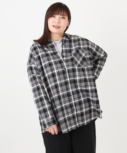 OLBLA13099 eur3 【大きいサイズ】チェック柄ネルシャツ