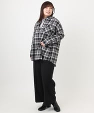 OLBLA13099 eur3(エウルキューブ) 【大きいサイズ】チェック柄ネルシャツ ブラック(94)