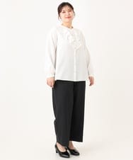 OLBLA14089 eur3(エウルキューブ) 【WEB先行販売】【大きいサイズ/11号サイズあり】ラッフルカラーブラウス ホワイト(90)