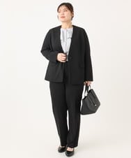 OLBLA14089 eur3(エウルキューブ) 【WEB先行販売】【大きいサイズ/11号サイズあり】ラッフルカラーブラウス ライトグレー(91)