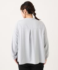 OLBLA14089 eur3(エウルキューブ) 【WEB先行販売】【大きいサイズ/11号サイズあり】ラッフルカラーブラウス ライトグレー(91)
