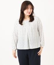 OLBLD12089 eur3(エウルキューブ) 【WEB先行販売】【大きいサイズ/11号サイズあり】2wayチェーンブレードブラウス アイボリー