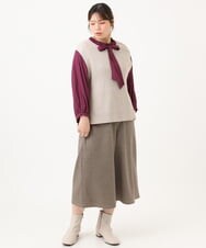 OLBLD13099 eur3(エウルキューブ) 【大きいサイズ】フリルリボンブラウス ワイン