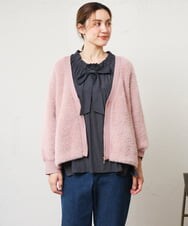 OLBLD13099 eur3(エウルキューブ) 【大きいサイズ】フリルリボンブラウス ダークグレー