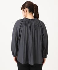 OLBLD13099 eur3(エウルキューブ) 【大きいサイズ】フリルリボンブラウス ダークグレー