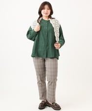 OLBLD15099 eur3(エウルキューブ) 【WEB先行販売】【大きいサイズ】コーデュロイフレアシルエットブラウス グリーン