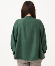 OLBLD15099 eur3(エウルキューブ) 【WEB先行販売】【大きいサイズ】コーデュロイフレアシルエットブラウス グリーン