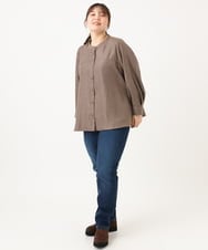OLBLD15099 eur3(エウルキューブ) 【WEB先行販売】【大きいサイズ】コーデュロイフレアシルエットブラウス モカ