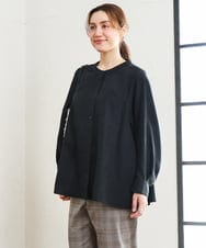 OLBLD15099 eur3(エウルキューブ) 【WEB先行販売】【大きいサイズ】コーデュロイフレアシルエットブラウス ブラック