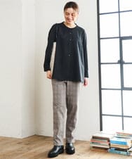 OLBLD15099 eur3(エウルキューブ) 【WEB先行販売】【大きいサイズ】コーデュロイフレアシルエットブラウス ブラック