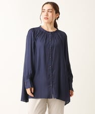 OLBLS08089 eur3(エウルキューブ) 【大きいサイズ/11号サイズあり】タックギャザーブラウス ブルー(55)