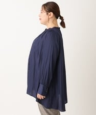 OLBLS08089 eur3(エウルキューブ) 【大きいサイズ/11号サイズあり】タックギャザーブラウス ブルー(55)