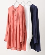 OLBLS08089 eur3(エウルキューブ) 【大きいサイズ/11号サイズあり】タックギャザーブラウス ブラック(94)（WEB限定カラー）