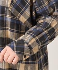 OLBLS12099 eur3(エウルキューブ) 【大きいサイズ/11号サイズあり】バンドカラーチェックネルシャツ ブルー(55)