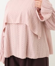 OLBLV14099 eur3(エウルキューブ) 【雑誌掲載】【大きいサイズ】レーシーティアードトップス ライトピンク(01)