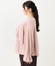 OLBLV14099 eur3(エウルキューブ) 【雑誌掲載】【大きいサイズ】レーシーティアードトップス ライトピンク(01)