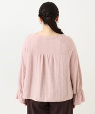 OLBLV14099 eur3(エウルキューブ) 【雑誌掲載】【大きいサイズ】レーシーティアードトップス ライトピンク(01)