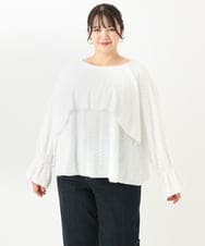 OLBLV14099 eur3(エウルキューブ) 【雑誌掲載】【大きいサイズ】レーシーティアードトップス ホワイト(90)