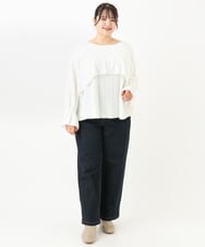 OLBLV14099 eur3(エウルキューブ) 【雑誌掲載】【大きいサイズ】レーシーティアードトップス ホワイト(90)