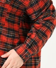 OLBLV15099 eur3(エウルキューブ) 【大きいサイズ】起毛チェックシャツ レッド(05)