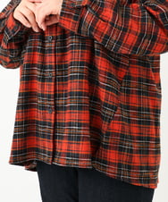 OLBLV15099 eur3(エウルキューブ) 【大きいサイズ】起毛チェックシャツ レッド(05)
